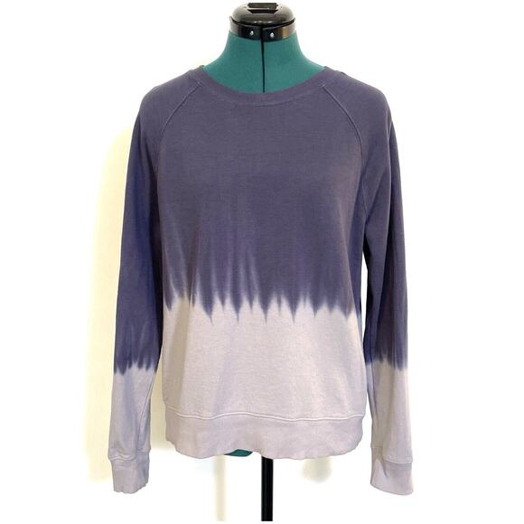 Athleta Sundown Sweatshirt Dip Dye Sz Small Medieval Violet Crewneck Pullover - Picture 2 of 9
